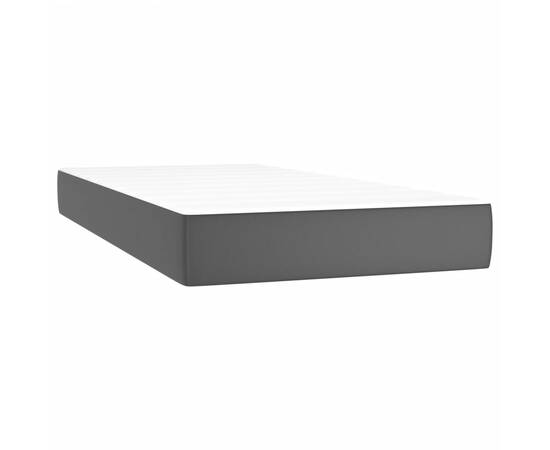 Pat box spring cu saltea, negru, 100x200 cm, piele ecologică, 4 image