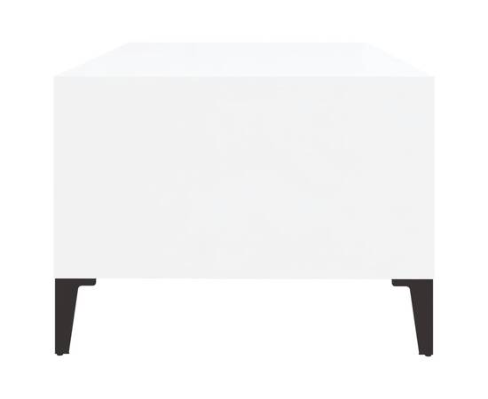 Măsuță de cafea, alb extralucios, 90x50x36,5 cm, lemn compozit, 7 image