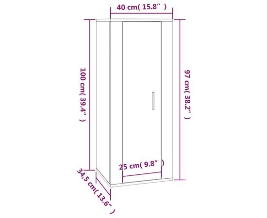 Dulap tv montat pe perete, stejar sonoma, 40x34,5x100 cm, 11 image