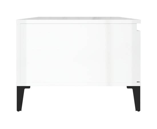 Măsuță de cafea, alb extralucios, 90x50x36,5 cm, lemn compozit, 6 image