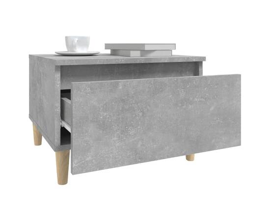 Masă laterală, gri beton, 50x46x35 cm, lemn compozit, 5 image