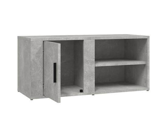 Comodă tv, gri beton, 80x31,5x36 cm, lemn prelucrat, 8 image