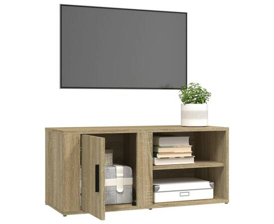 Comodă tv, stejar sonoma, 80x31,5x36 cm, lemn prelucrat, 5 image