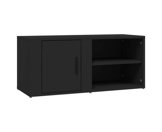Comodă tv, negru, 80x31,5x36 cm, lemn prelucrat, 2 image