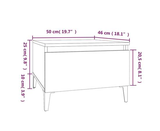 Masă laterală, alb, 50x46x35 cm, lemn compozit, 10 image