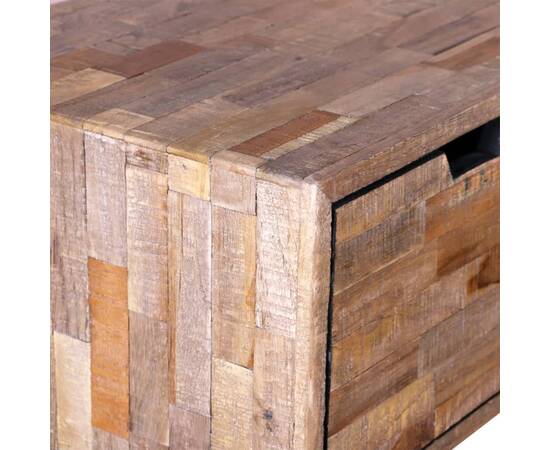 Masă consolă cu 3 sertare, lemn de tec reciclat, 8 image