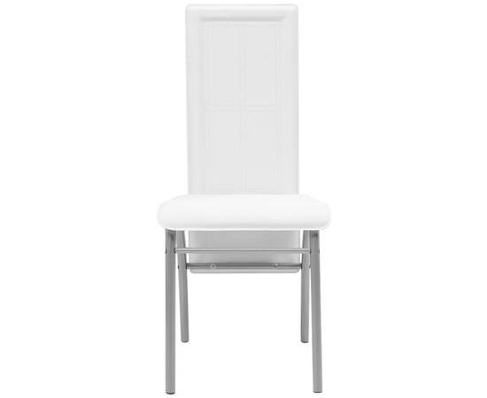 Set masă și scaune de bucătărie 7 piese, alb, 5 image