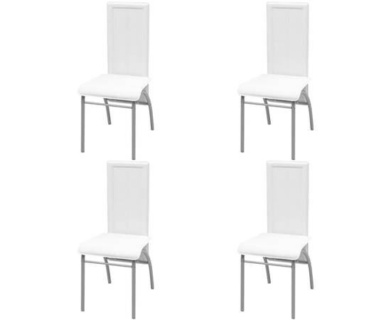 Set masă cu scaune, 5 piese, alb, 4 image