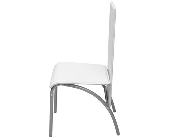 Set masă cu scaune, 5 piese, alb, 7 image