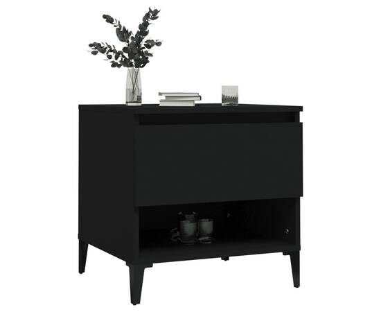 Masă laterală, negru, 50x46x50 cm, lemn compozit, 4 image
