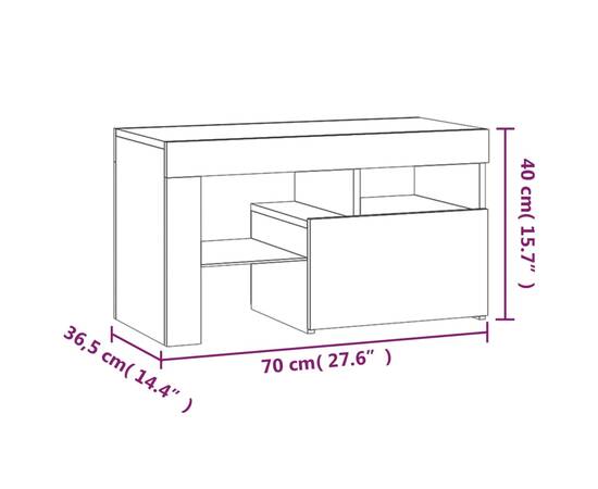 Noptiere cu lumini led, 2 buc., stejar fumuriu, 70x36,5x40 cm, 11 image