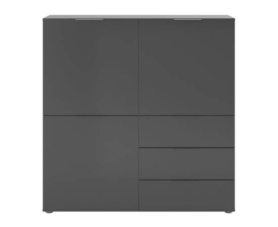 Fmd comodă cu 3 uși și 3 sertare, negru, 2 image