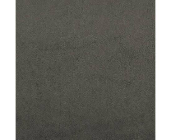 Pat box spring cu saltea, gri închis, 140x190 cm, catifea, 9 image