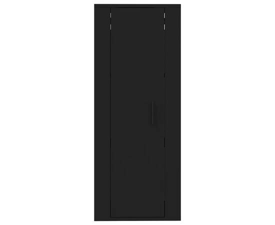 Dulap tv montat pe perete, negru, 40x34,5x100 cm, 5 image