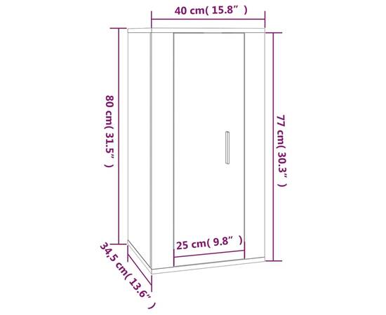 Dulap tv montat pe perete, stejar fumuriu, 40x34,5x80 cm, 11 image