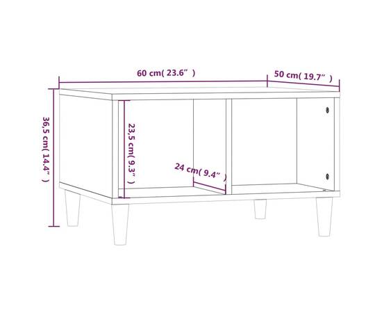 Măsuță de cafea, gri sonoma, 60x50x36,5 cm, lemn compozit, 8 image