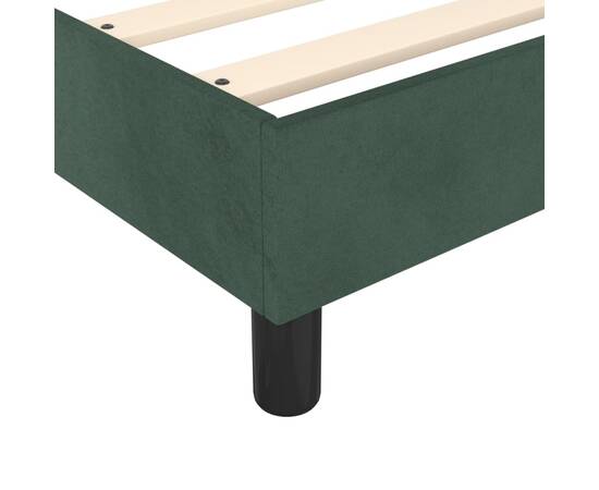 Pat box spring cu saltea, verde închis, 100x200 cm, catifea, 7 image
