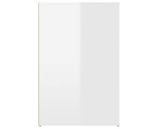 Birou, alb extralucios, 100x49x75 cm, lemn prelucrat, 8 image