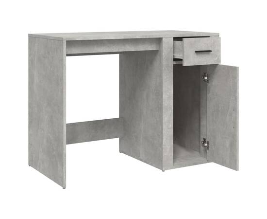 Birou, gri beton, 100x49x75 cm, lemn prelucrat, 7 image