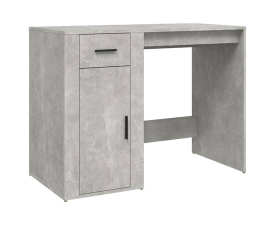Birou, gri beton, 100x49x75 cm, lemn prelucrat, 2 image