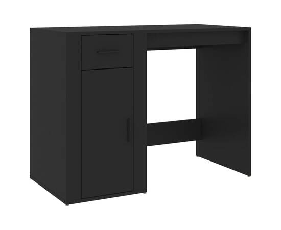 Birou, negru, 100x49x75 cm, lemn prelucrat, 2 image
