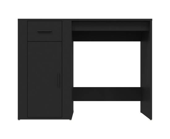 Birou, negru, 100x49x75 cm, lemn prelucrat, 6 image