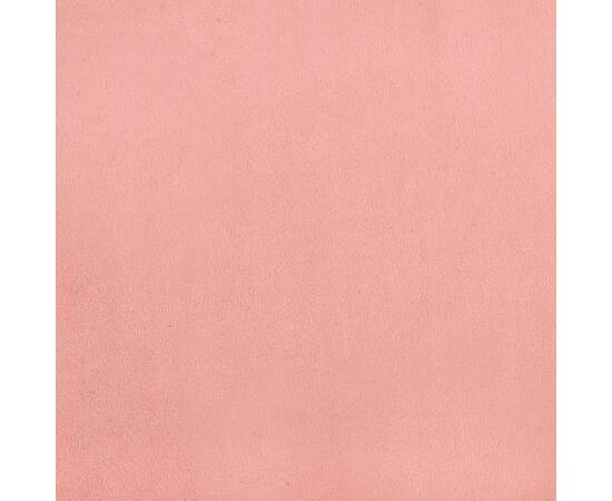 Pat box spring cu saltea, roz, 100x200 cm, catifea, 9 image