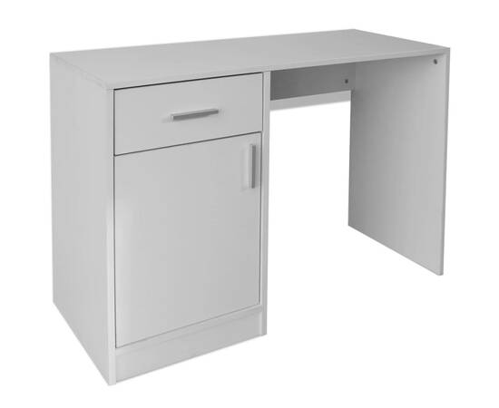 Birou cu sertar și dulap, 100 x 40 x 73 cm, alb, 2 image