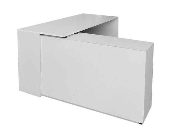 Birou de colț cu 4 rafturi, alb, 4 image