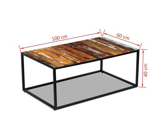 Măsuță de cafea, 100 x 60 x 40 cm, lemn masiv reciclat, 8 image