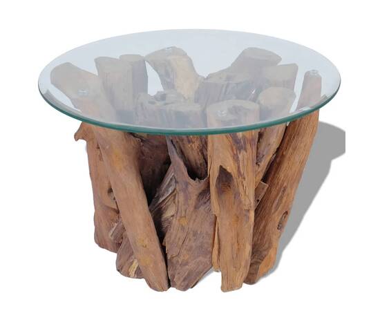 Măsuță de cafea din lemn de tec solid, 60 cm, 5 image