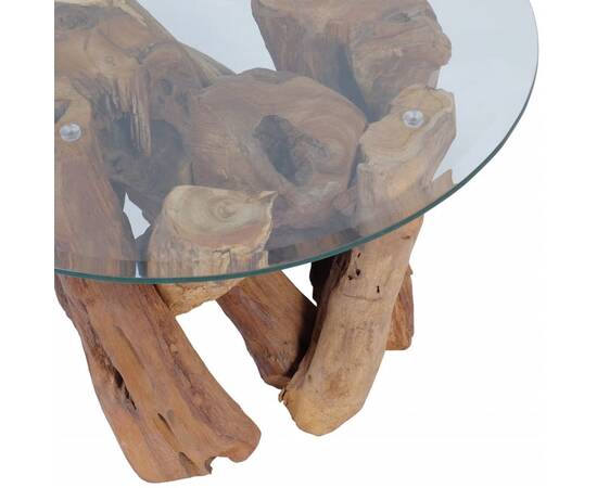 Măsuță de cafea din lemn de tec solid, 60 cm, 6 image