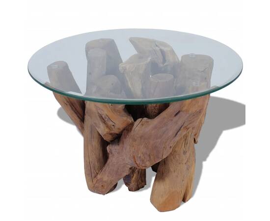 Măsuță de cafea din lemn de tec solid, 60 cm, 4 image