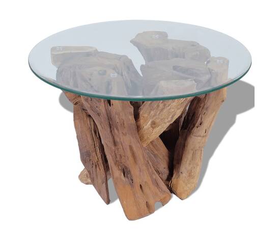 Măsuță de cafea din lemn de tec solid, 60 cm, 3 image