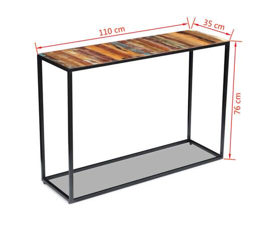 Masă consolă, 110x35x76 cm, lemn masiv reciclat, 8 image