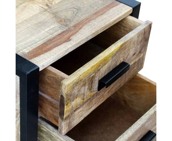 Masă laterală cu 2 sertare din lemn solid de mango, 43x33x51 cm, 7 image