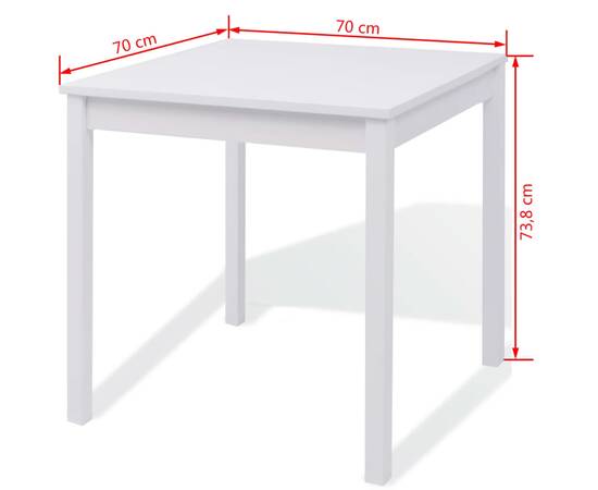 Set cu masă și scaune din lemn de pin, 5 piese, 8 image