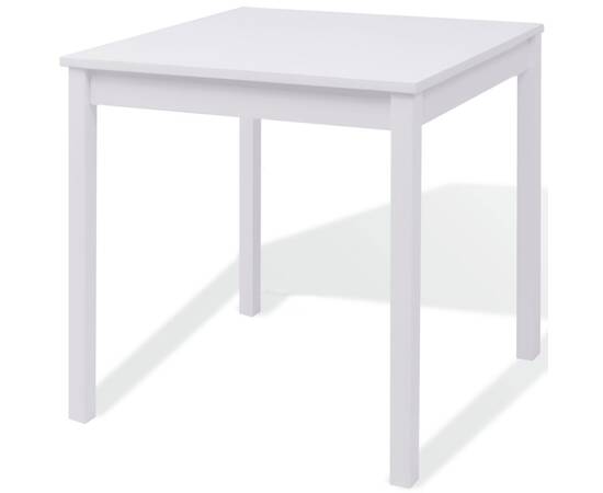 Set de masă, trei piese, alb, lemn de pin, 3 image