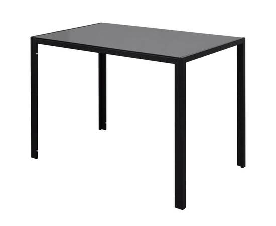 Set masă și scaune de bucătărie, cinci piese, negru, 4 image