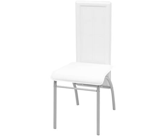 Set masă și scaune de bucătărie 7 piese, alb, 6 image