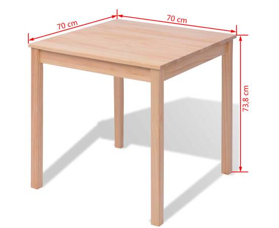 Set masă și scaune din lemn de pin, 3 piese, 9 image