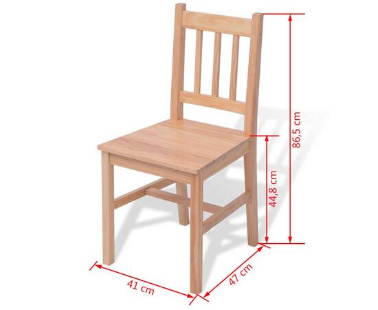 Set masă și scaune din lemn de pin, 3 piese, 8 image