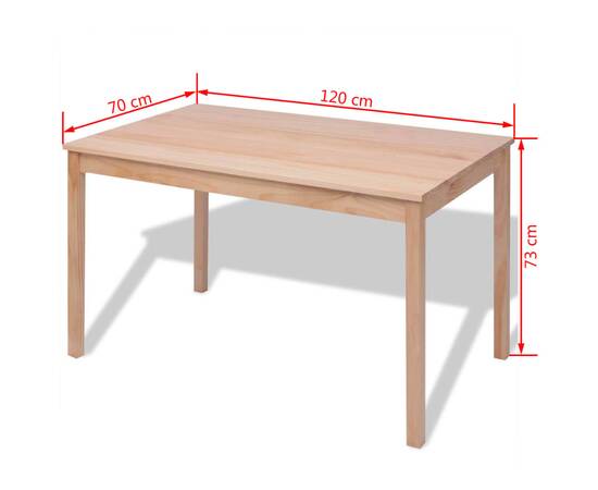 Set masă și scaune din lemn de pin 7 piese, 9 image
