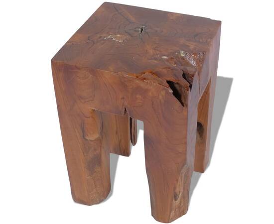 Taburet, lemn de tec masiv, 3 image