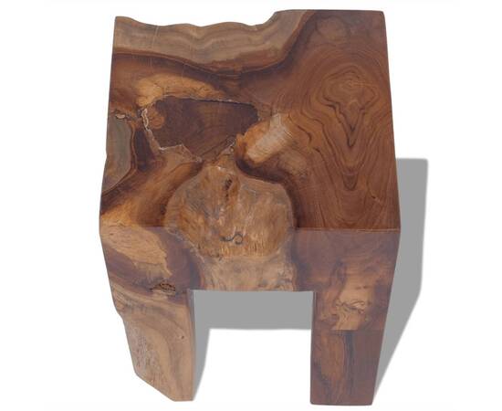 Taburet, lemn de tec masiv, 5 image