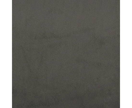 Pat box spring cu saltea, gri închis, 100x200 cm, catifea, 9 image