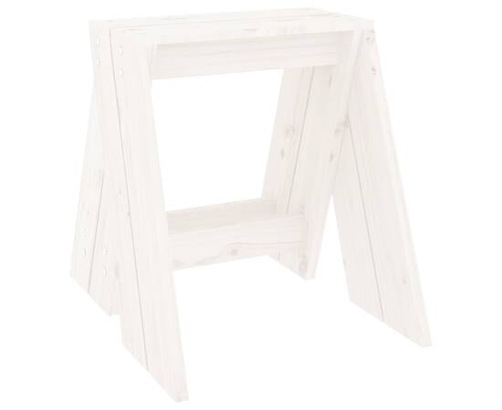 Scaune, 2 buc., alb, 40x40x45 cm, lemn masiv de pin, 5 image