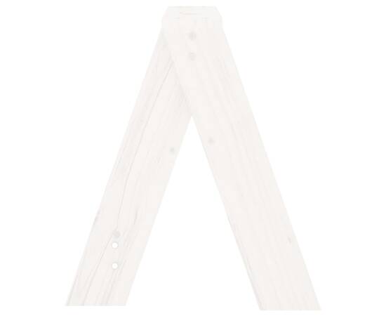 Scaune, 2 buc., alb, 40x40x45 cm, lemn masiv de pin, 7 image