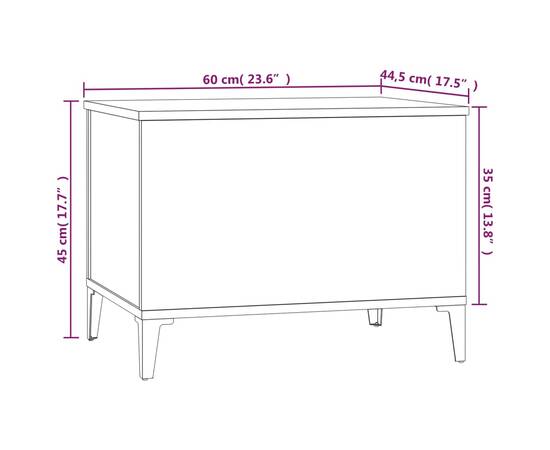 Măsuță de cafea, stejar fumuriu, 60x44,5x45 cm, lemn prelucrat, 10 image