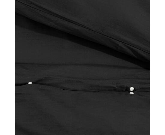 Set cu husă de pilotă, negru, 260x220 cm, bumbac, 7 image